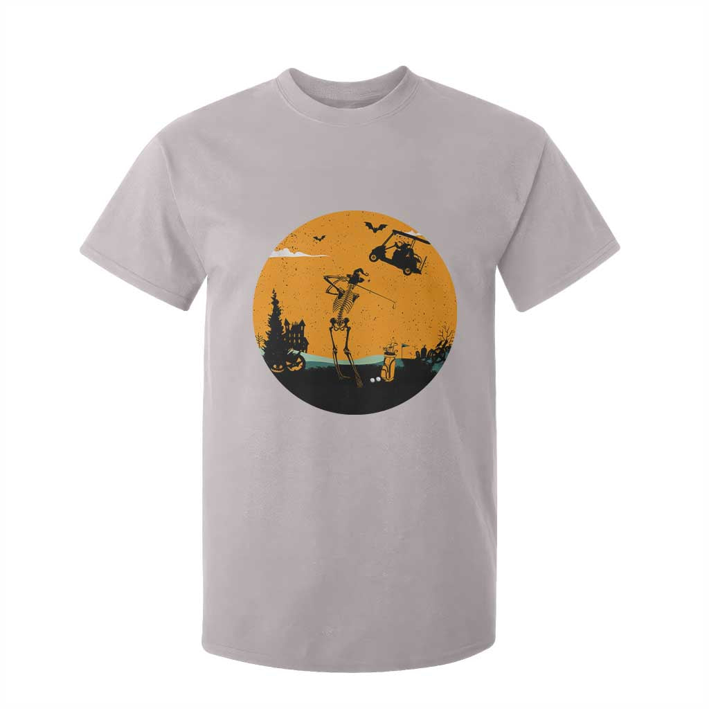 Funny Skeleton Golf Player T Shirt For Kid Halloween Gift TS12 Ice Gray Print Your Wear