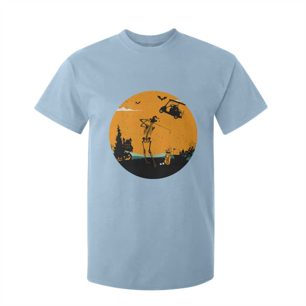 Funny Skeleton Golf Player T Shirt For Kid Halloween Gift TS12 Light Blue Print Your Wear