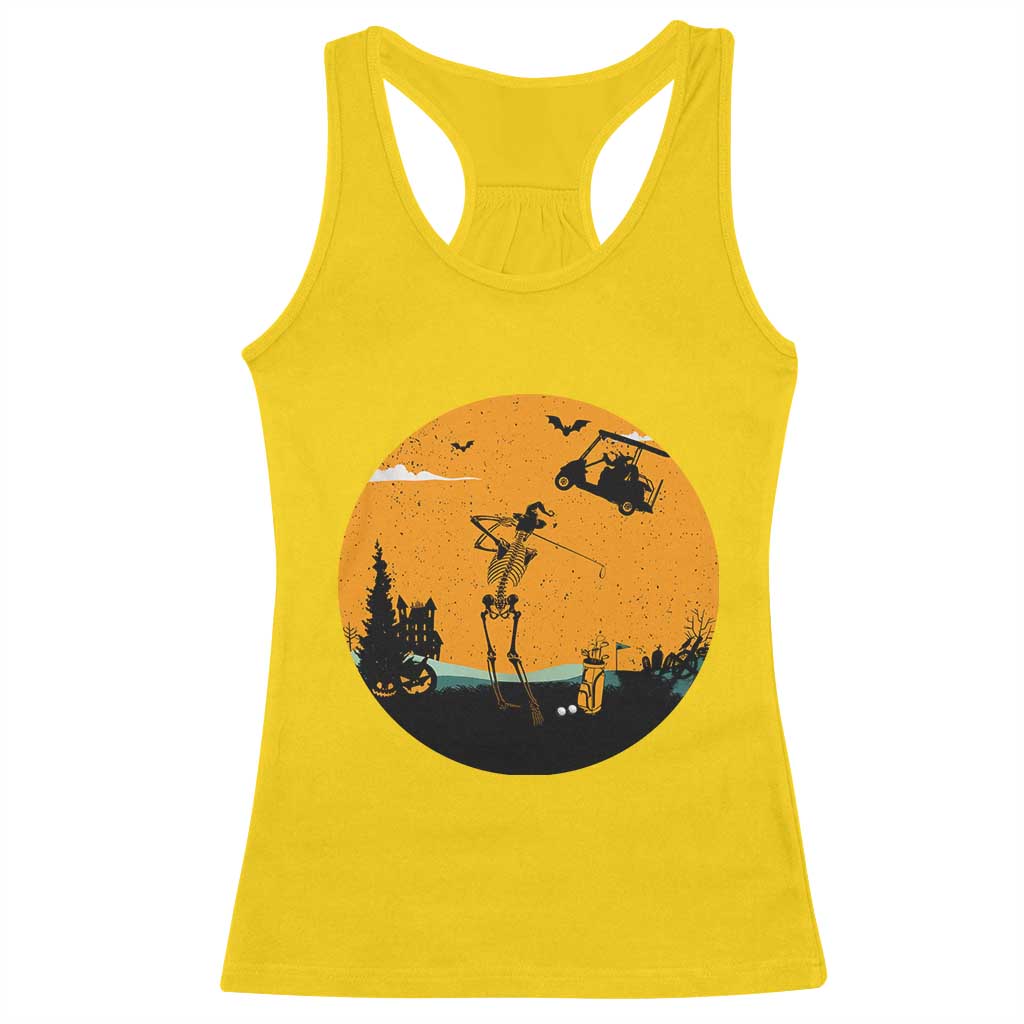 Funny Skeleton Golf Player Racerback Tank Top Halloween Gift TS12 Daisy Print Your Wear