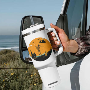 Funny Skeleton Golf Player Tumbler With Handle Halloween Gift TS12 Print Your Wear