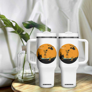 Funny Skeleton Golf Player Tumbler With Handle Halloween Gift TS12 Print Your Wear