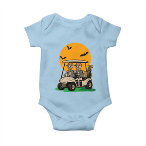 Funny Halloween Gift Baby Onesie Skeleton Driving Golf Cart TS12 Light Blue Print Your Wear