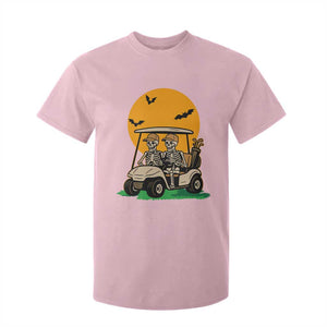 Funny Halloween Gift T Shirt For Kid Skeleton Driving Golf Cart TS12 Light Pink Print Your Wear
