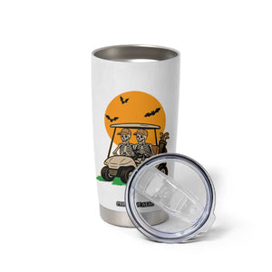 Funny Halloween Gift Tumbler Cup Skeleton Driving Golf Cart TS12 Print Your Wear