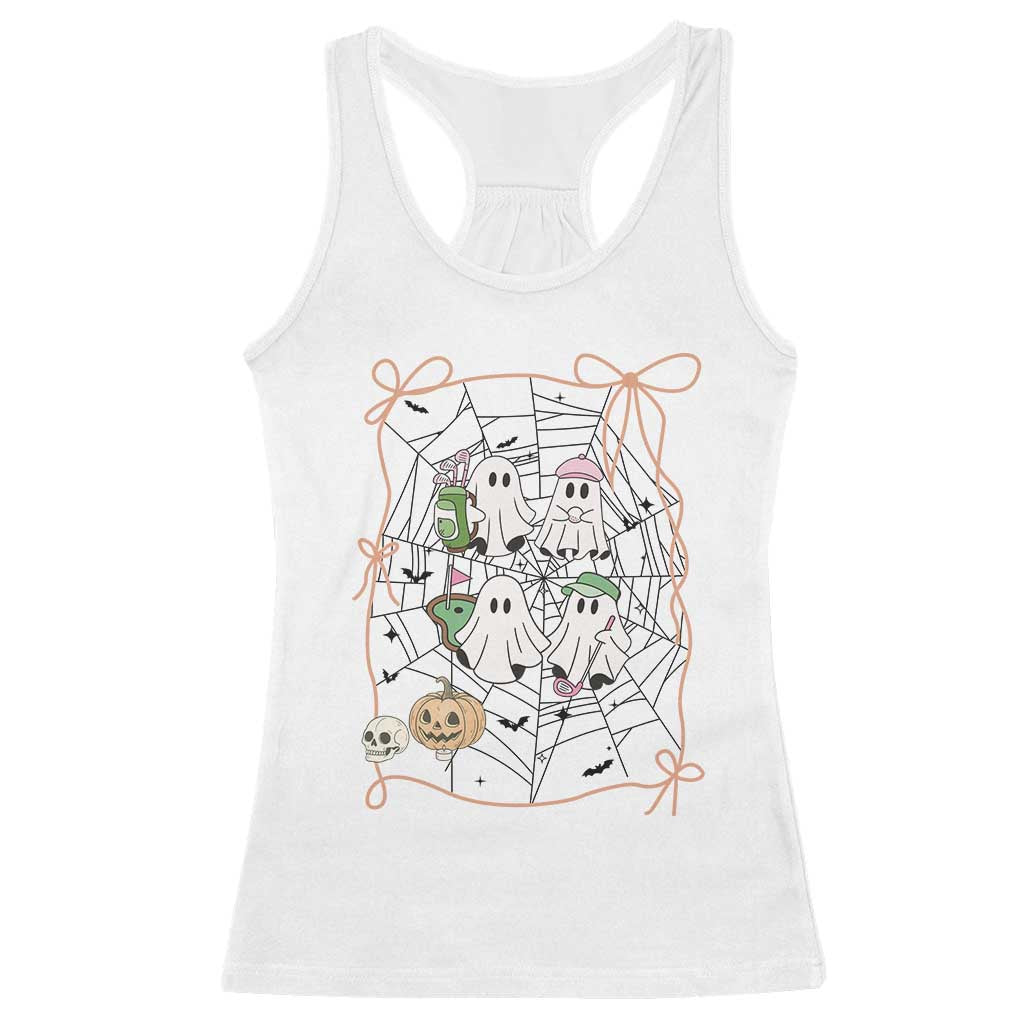 Funny Halloween Racerback Tank Top Ghost Golf Gift for Women TS12 White Print Your Wear