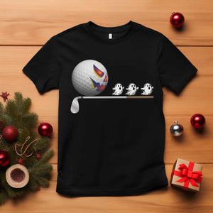 Funny Halloween Golf Pumpkin Chasing Ghost Gift T Shirt TS12 Black Print Your Wear