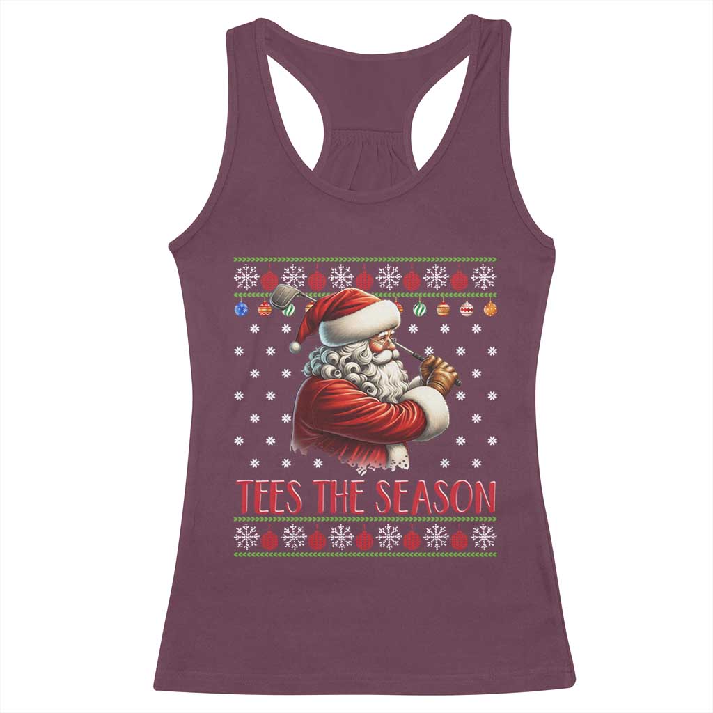 Funny Golf Holiday Gift Racerback Tank Top Tees The Season Ugly Sweater TS12 Maroon Print Your Wear