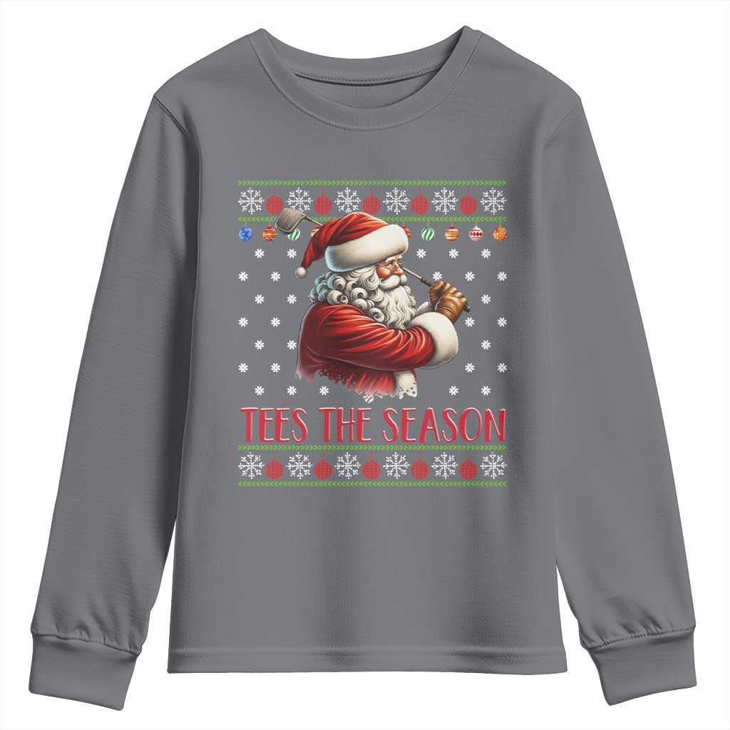 Funny Golf Holiday Gift Youth Sweatshirt Tees The Season Ugly Sweater TS12 Charcoal Print Your Wear