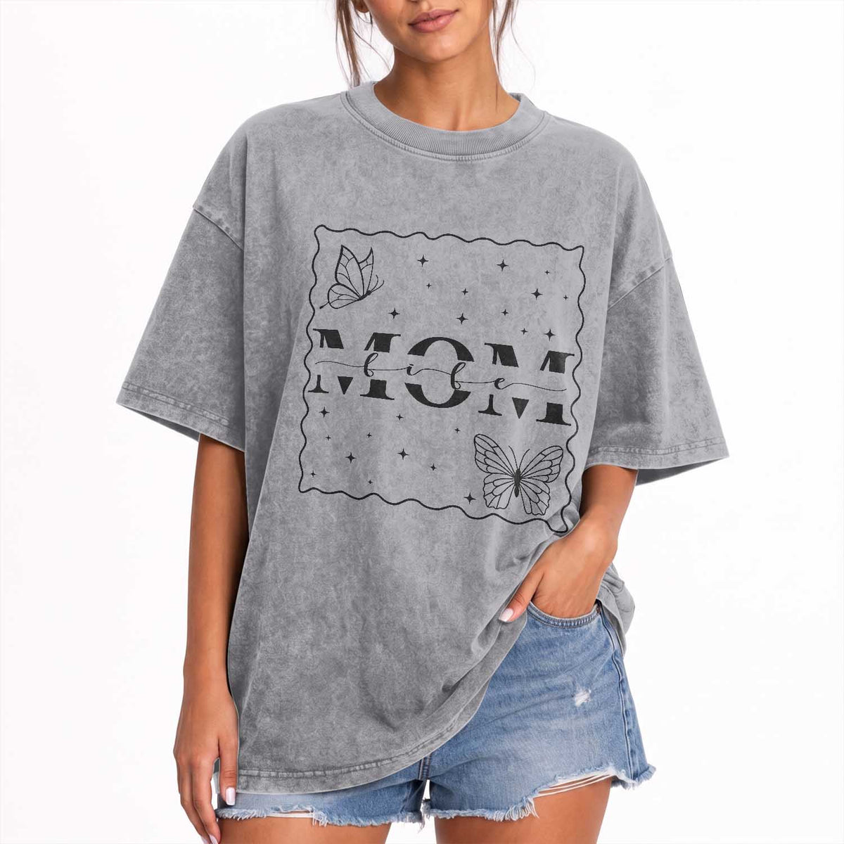 Funny Mom Life Washed Cotton T-Shirt Gift For Mother
