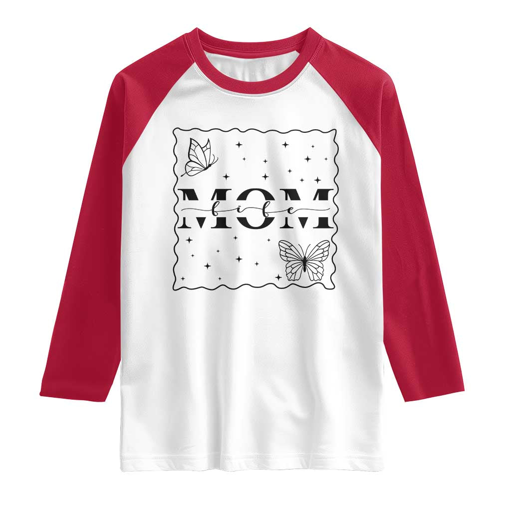 Funny Mom Life Raglan Shirt Gift For Mother TS12 White Red Print Your Wear