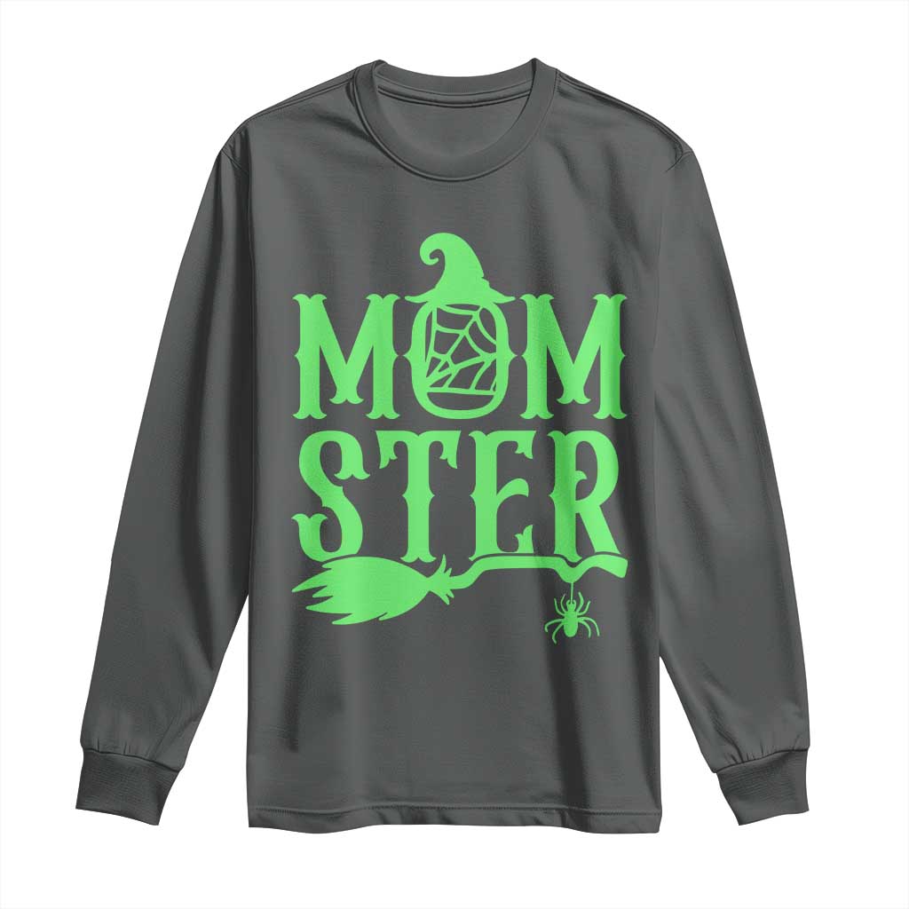 Funny Halloween Long Sleeve Shirt Momster Gift For Mom TS12 Dark Heather Print Your Wear