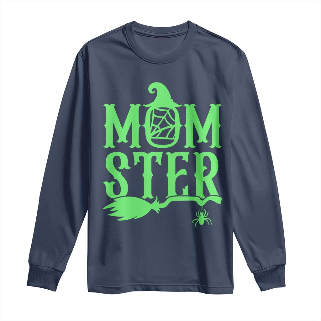 Funny Halloween Long Sleeve Shirt Momster Gift For Mom TS12 Navy Print Your Wear
