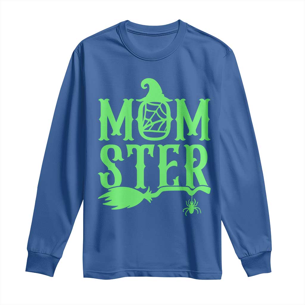 Funny Halloween Long Sleeve Shirt Momster Gift For Mom TS12 Royal Blue Print Your Wear