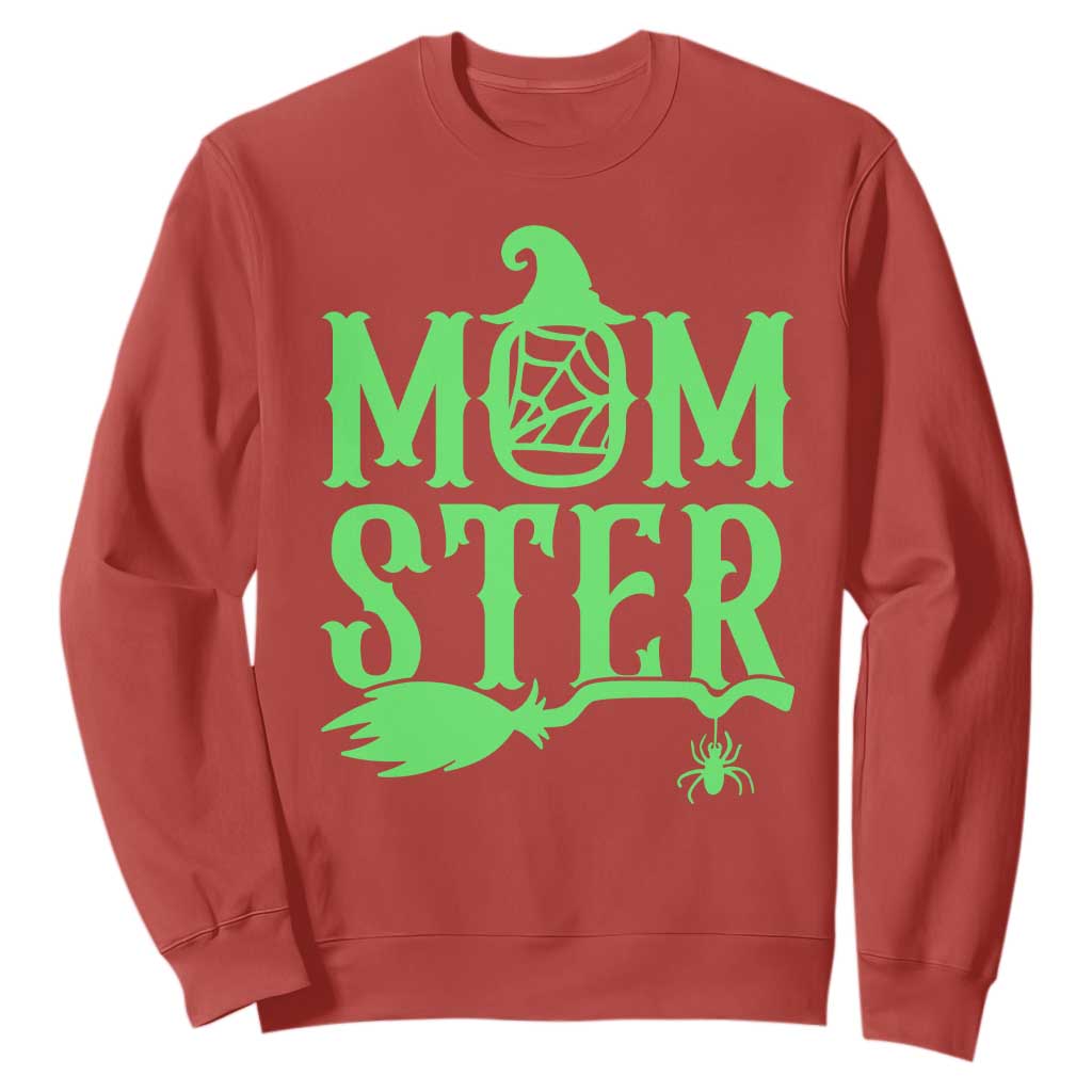 Funny Halloween Sweatshirt Momster Gift For Mom TS12 Red Print Your Wear