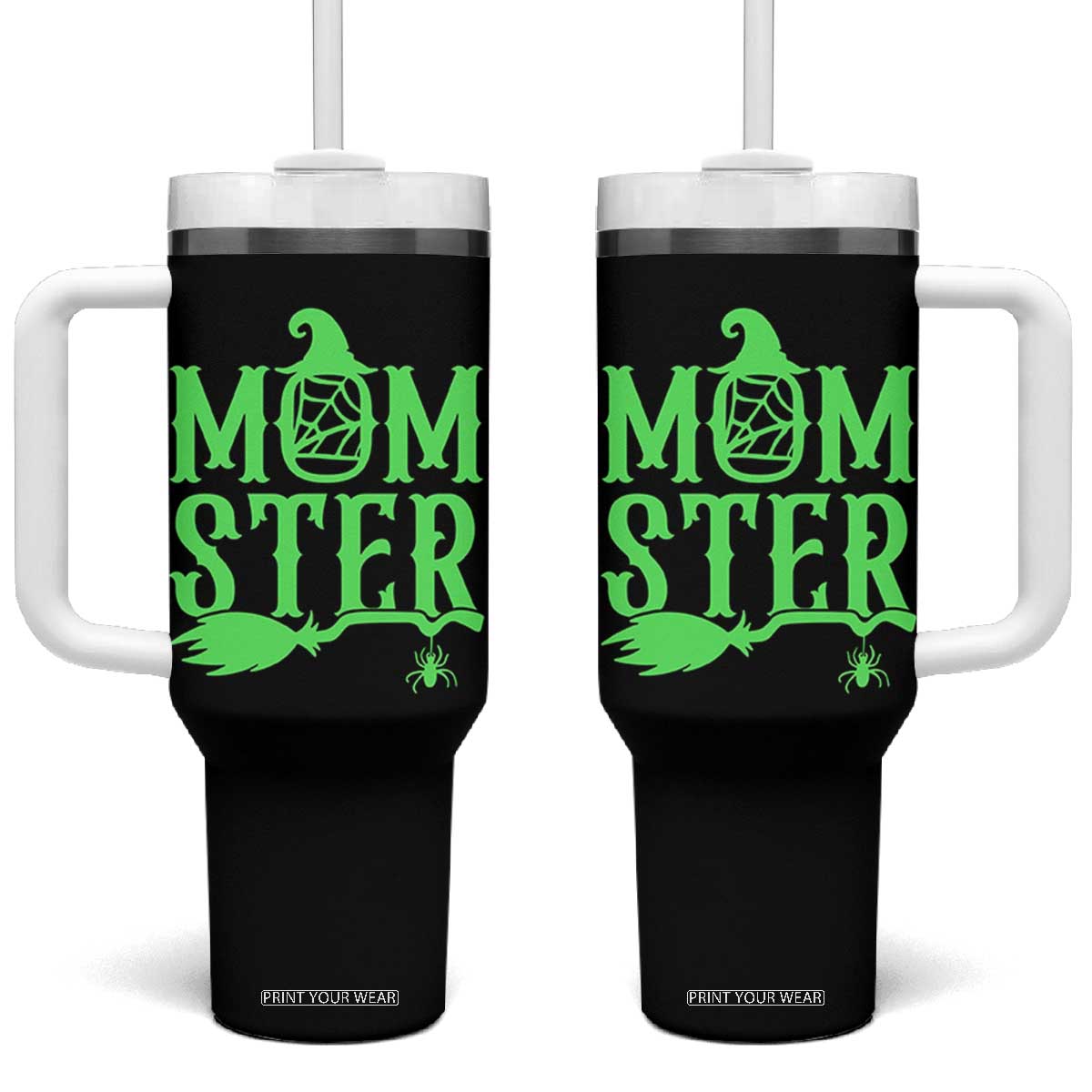 Funny Halloween Tumbler With Handle Momster Gift For Mom TS12 One Size: 40 oz Black Print Your Wear