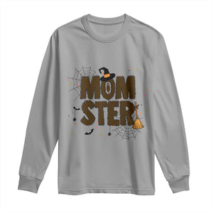 Halloween Mom Life Long Sleeve Shirt Funny Momster Quote TS12 Sport Gray Print Your Wear