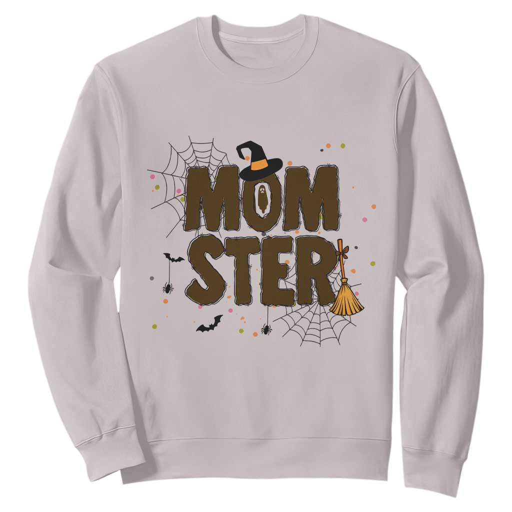 Halloween Mom Life Sweatshirt Funny Momster Quote TS12 Ice Gray Print Your Wear