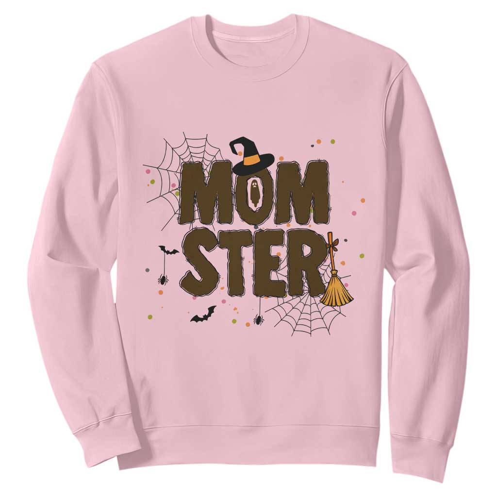 Halloween Mom Life Sweatshirt Funny Momster Quote TS12 Light Pink Print Your Wear