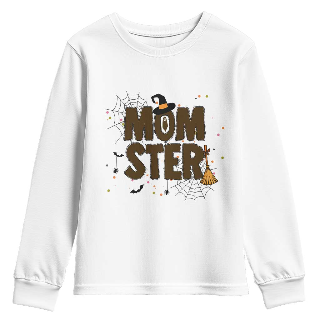 Halloween Mom Life Youth Sweatshirt Funny Momster Quote TS12 White Print Your Wear