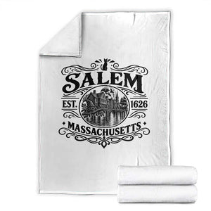 Vintage Salem Massachusetts Est 1626 Throw Blanket Witch Heritage Pride Gift