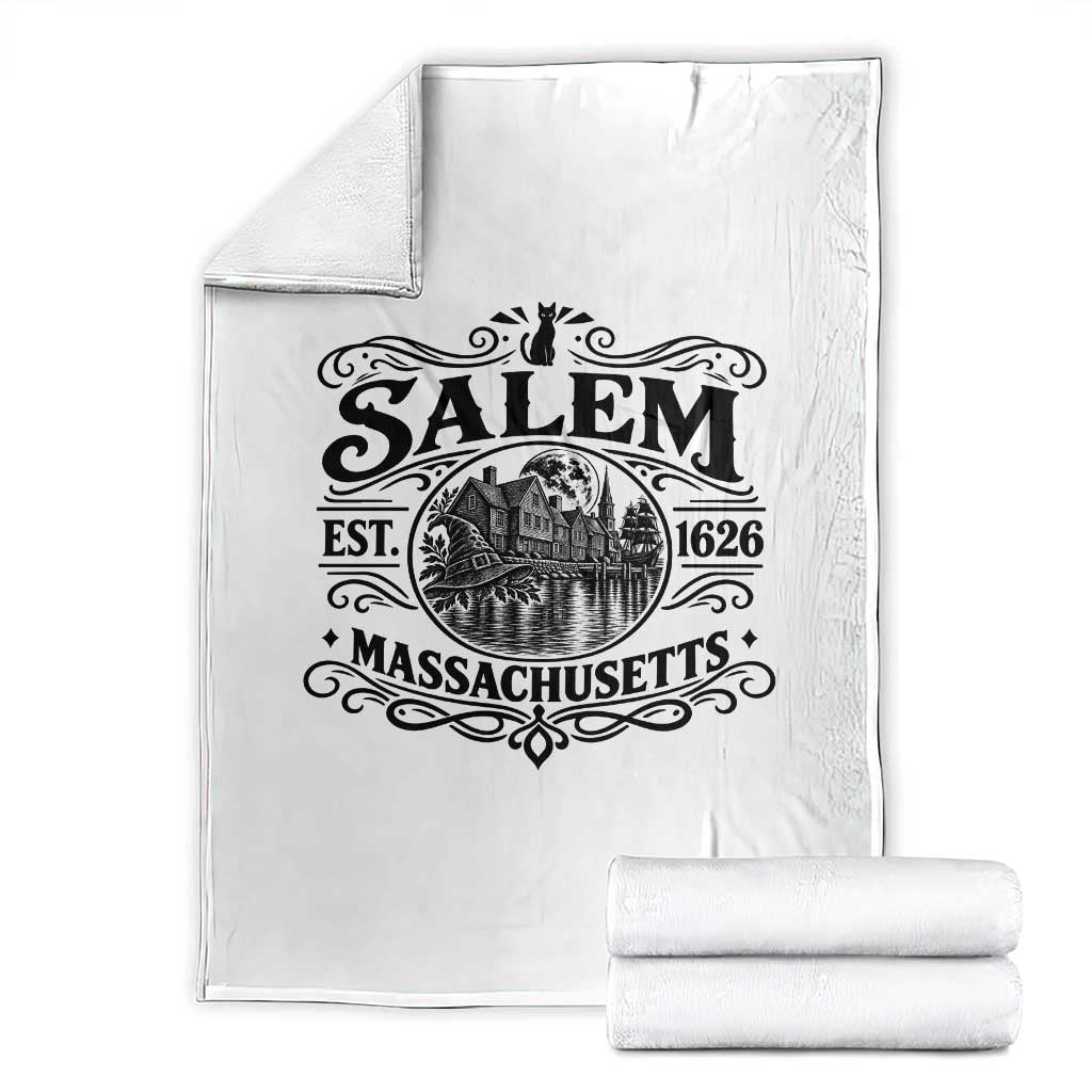 Vintage Salem Massachusetts Est 1626 Throw Blanket Witch Heritage Pride Gift