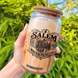 Vintage Salem Massachusetts Est 1626 Glass Can Witch Heritage Pride Gift
