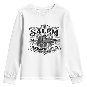 Vintage Salem Massachusetts Est 1626 Youth Sweatshirt Witch Heritage Pride Gift