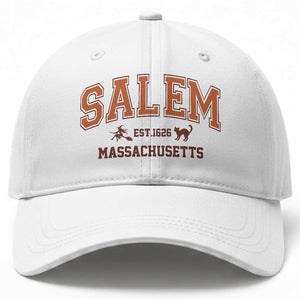 Salem Massachusetts Est 1626 Baseball Cap Vintage Witch City History Graphic