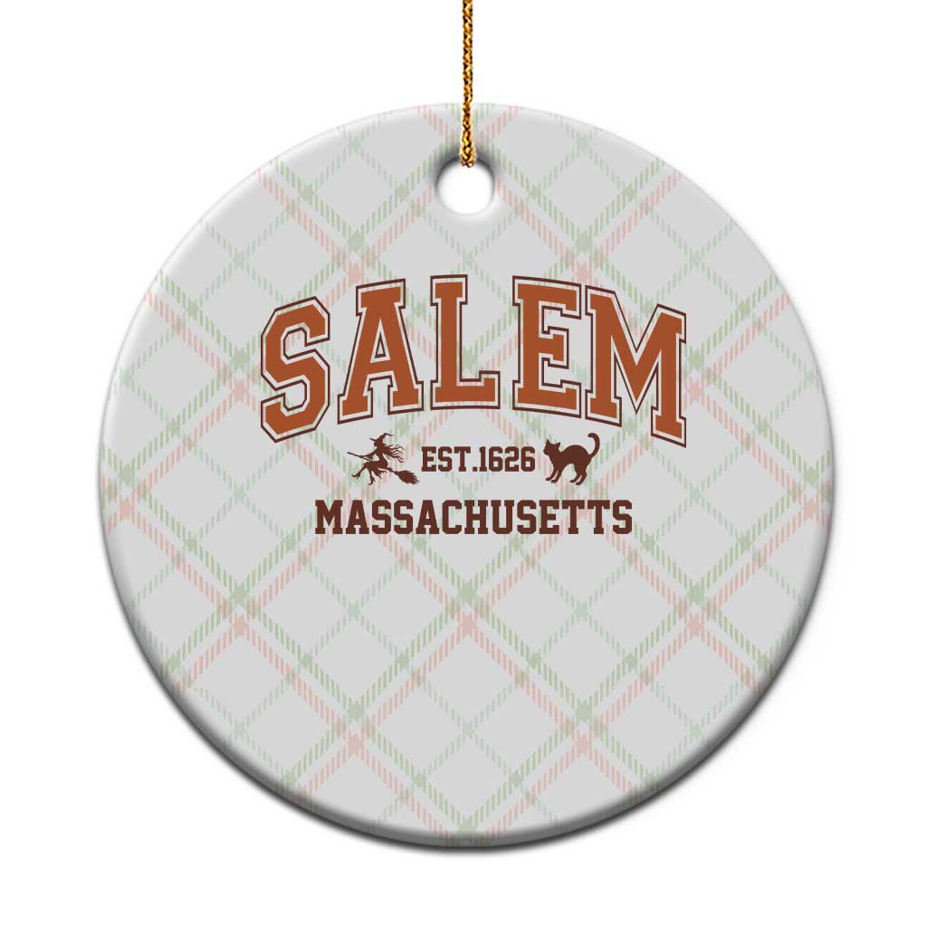 Salem Massachusetts Est 1626 Ceramic Ornament Vintage Witch City History Graphic