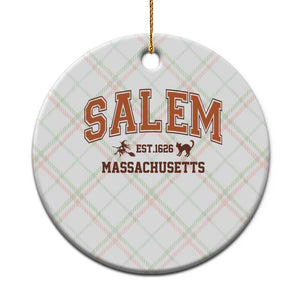 Salem Massachusetts Est 1626 Ceramic Ornament Vintage Witch City History Graphic