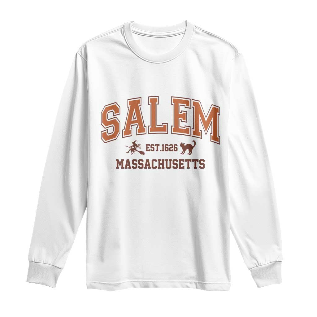 Salem Massachusetts Est 1626 Long Sleeve Shirt Vintage Witch City History Graphic