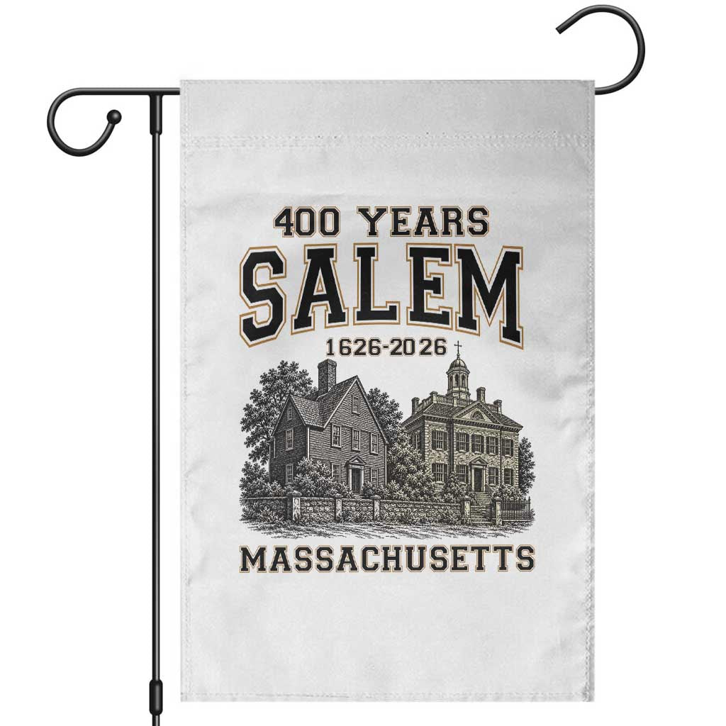 Vintage Salem Massachusetts 400th Anniversary Garden Flag 1626 2026 Halloween Witch City History Gift