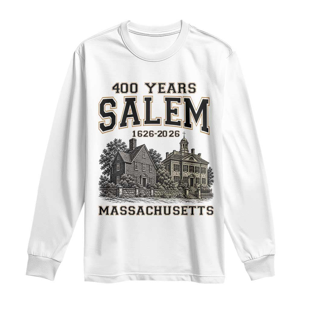 Vintage Salem Massachusetts 400th Anniversary Long Sleeve Shirt 1626 2026 Halloween Witch City History Gift