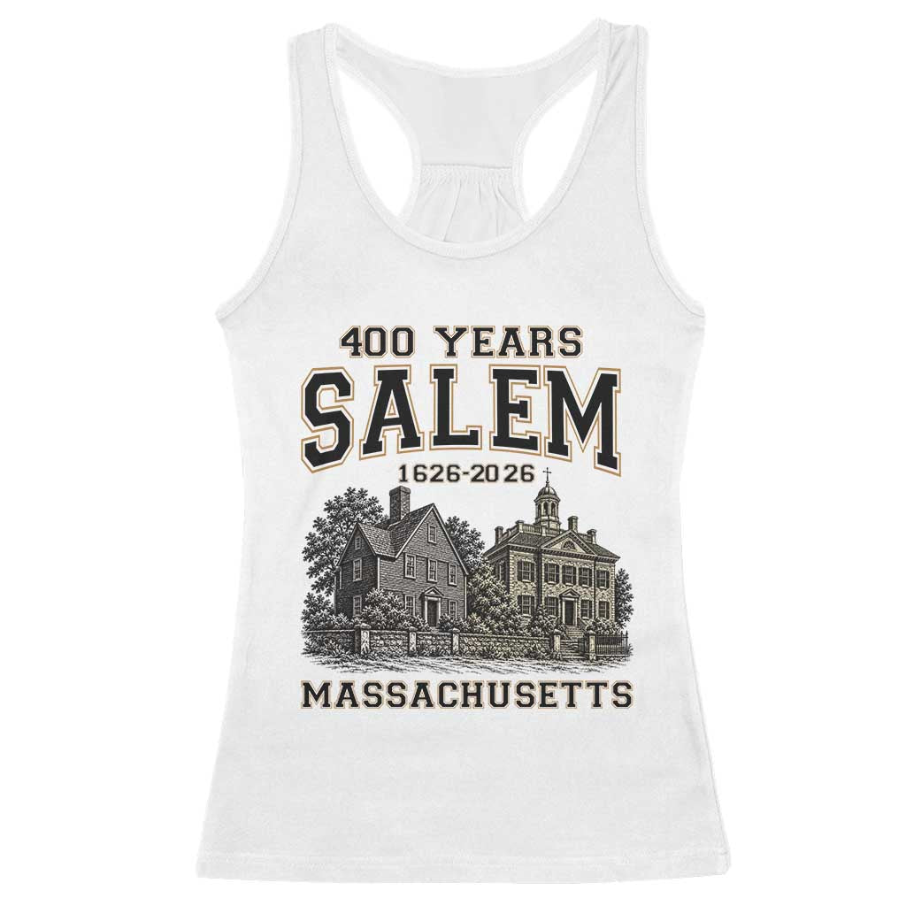 Vintage Salem Massachusetts 400th Anniversary Racerback Tank Top 1626 2026 Halloween Witch City History Gift