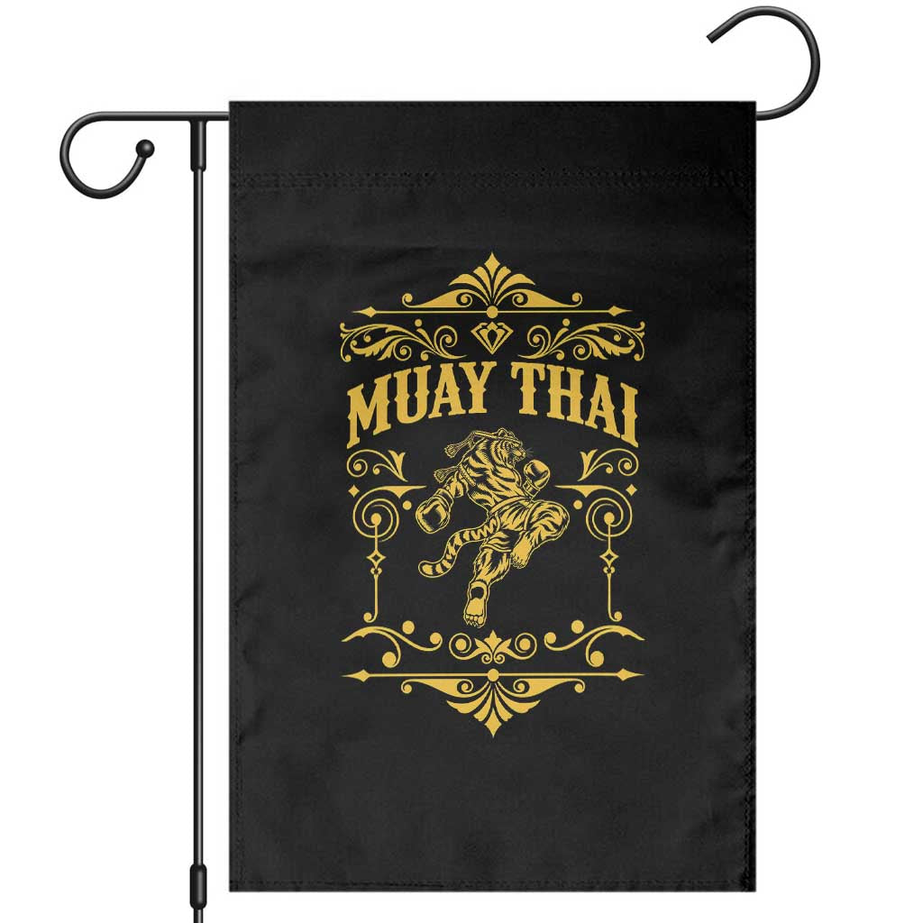 Muay Thai Tiger Fighter Garden Flag Vintage Combat Sports Gift