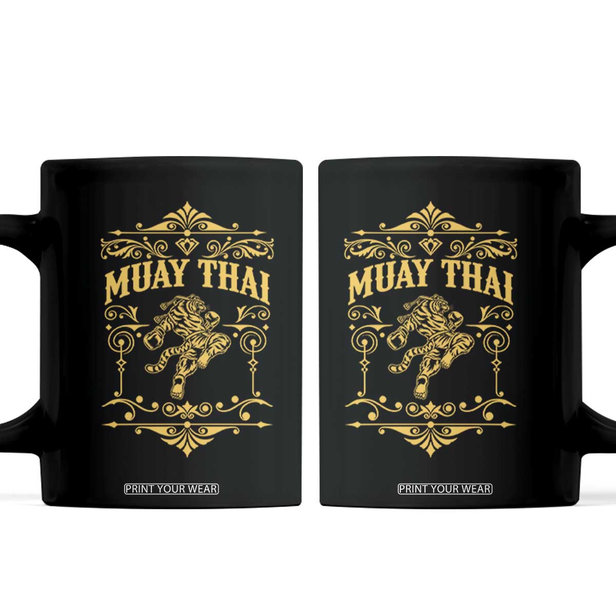 Muay Thai Tiger Fighter Coffee Mug Vintage Combat Sports Gift