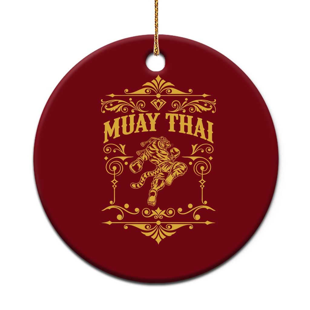 Muay Thai Tiger Fighter Ceramic Ornament Vintage Combat Sports Gift