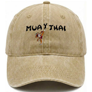 Funny Muay Thai Tiger Washed Cotton Baseball Cap Fighter Combat Sports Gift