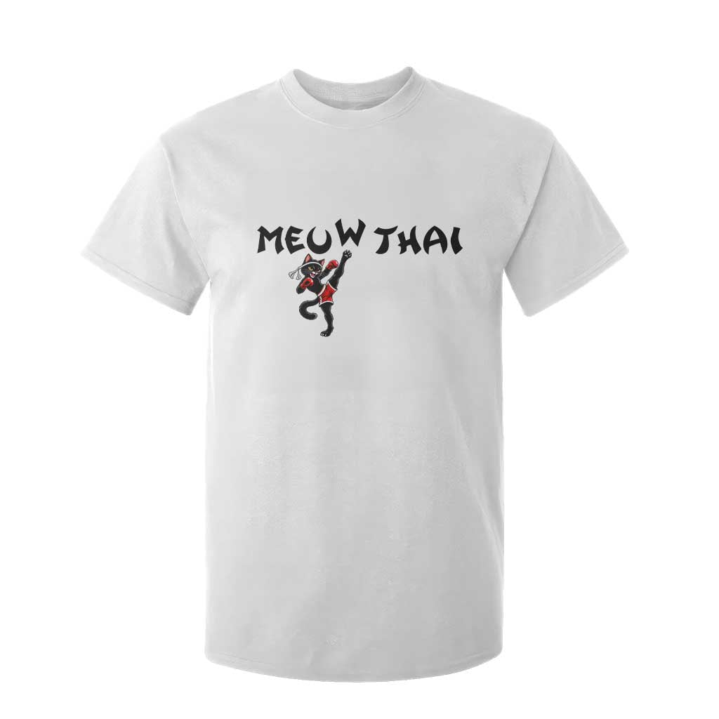Funny Black Cat Muay Thai T Shirt For Kid Meow Thai Kickboxing Martial Arts Gift