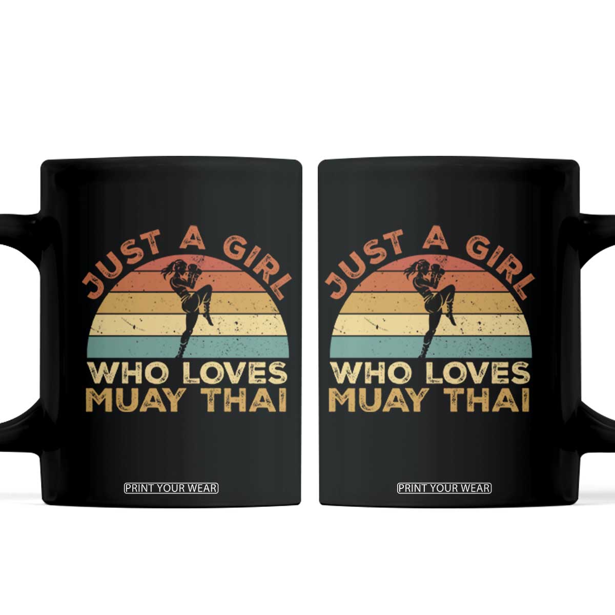 Just A Girl Who Loves Muay Thai Coffee Mug Kickboxing Fighter Vintage Gift