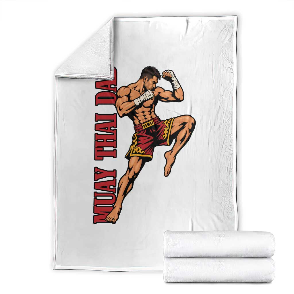 Vintage Muay Thai Dad Throw Blanket Kickboxing Martial Arts Fighter Gift