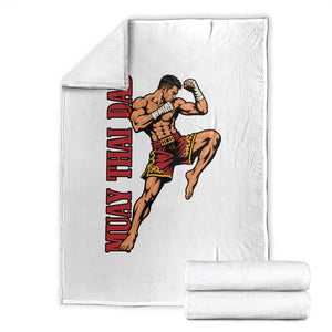 Vintage Muay Thai Dad Throw Blanket Kickboxing Martial Arts Fighter Gift