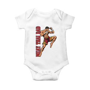 Vintage Muay Thai Dad Baby Onesie Kickboxing Martial Arts Fighter Gift