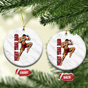 Vintage Muay Thai Dad Ceramic Ornament Kickboxing Martial Arts Fighter Gift