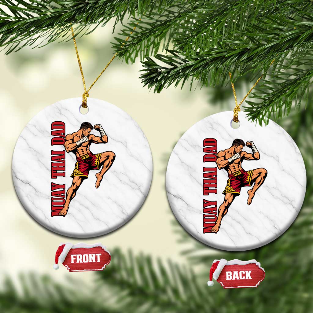 Vintage Muay Thai Dad Ceramic Ornament Kickboxing Martial Arts Fighter Gift