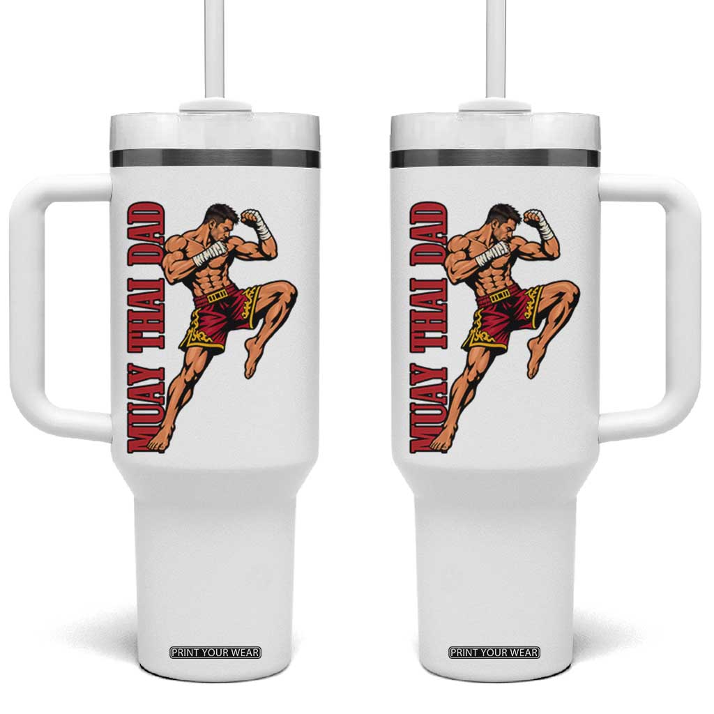 Vintage Muay Thai Dad Tumbler With Handle Kickboxing Martial Arts Fighter Gift