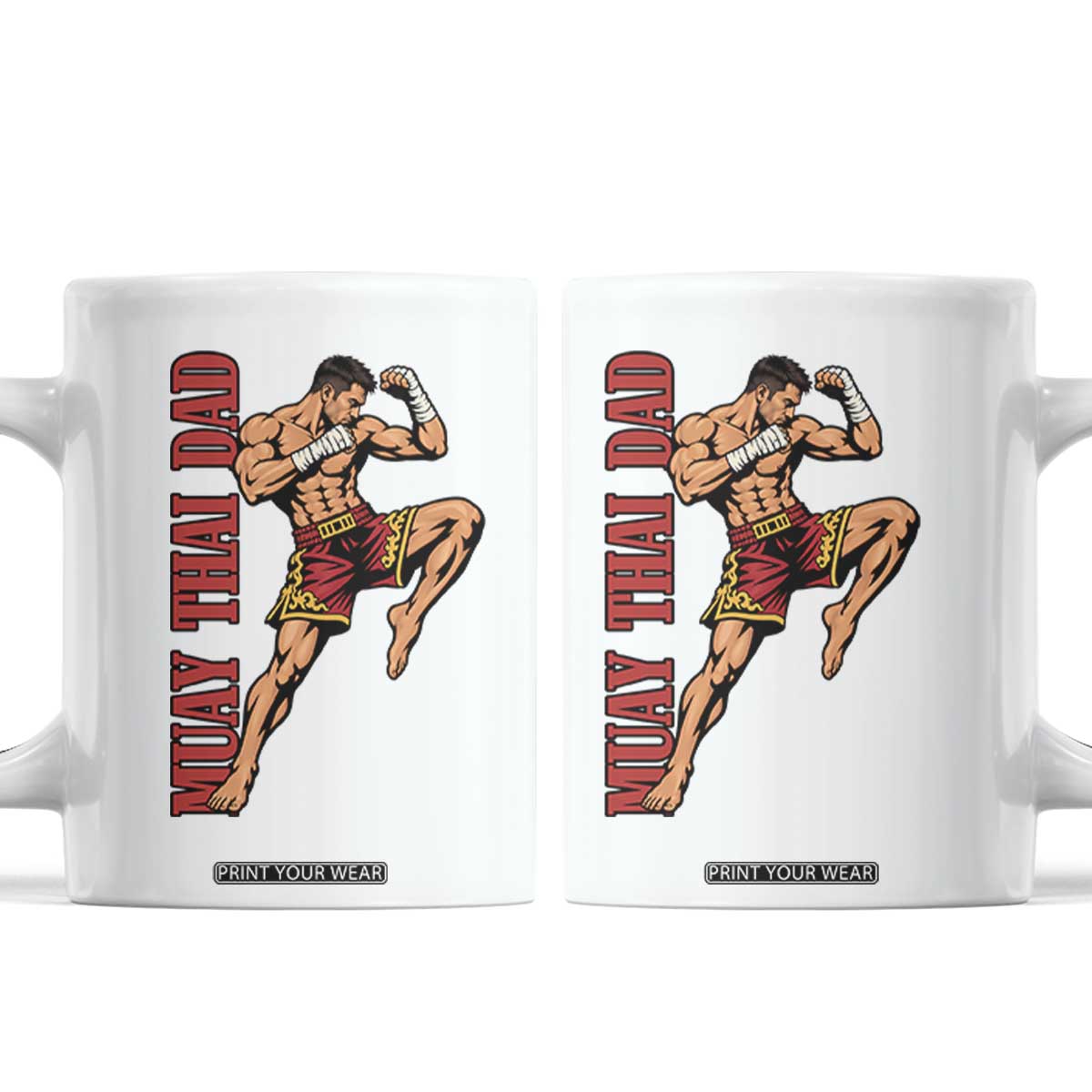 Vintage Muay Thai Dad Coffee Mug Kickboxing Martial Arts Fighter Gift