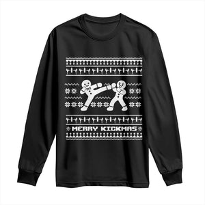 Funny Muay Thai Christmas Long Sleeve Shirt Merry Kickmas Gingerbread Fighter Kickboxing Gift