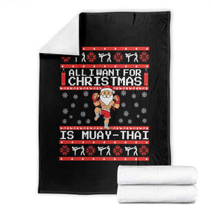 All I Want For Christmas Is Muay Thai Throw Blanket Funny Combat Sports