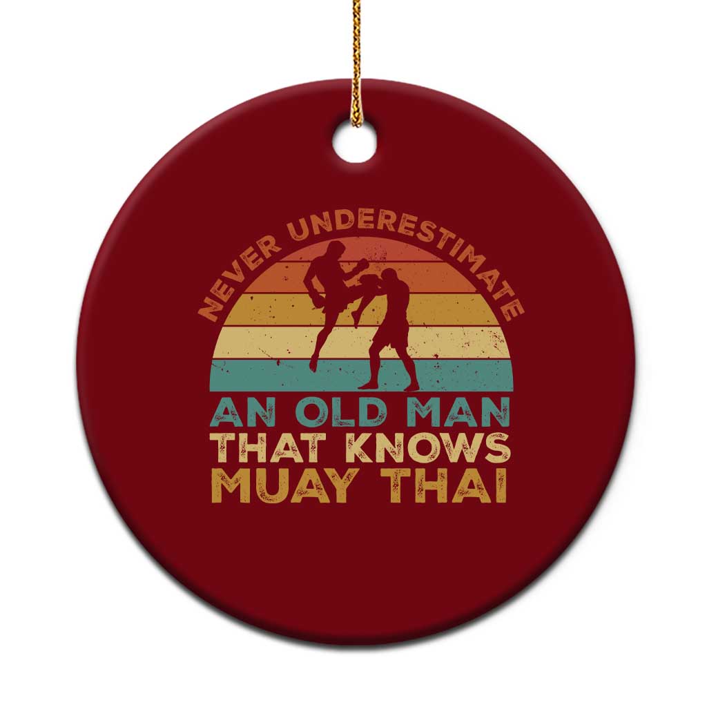 Vintage Muay Thai Fighter Ceramic Ornament Never Underestimate An Old Man Martial Arts Gift